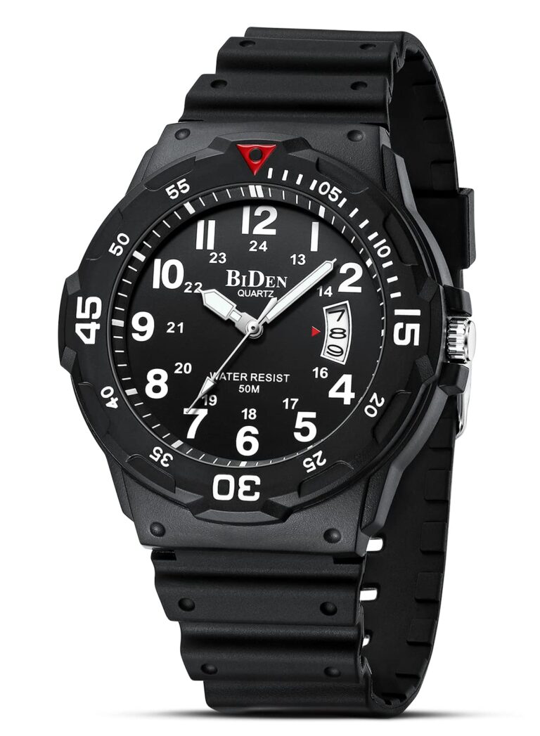 HANPOSH Orologio Uomo Analogico Quarzo Silicone con Data Luminosa