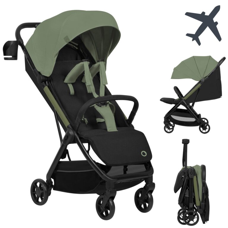 LIONELO Julie Air Passeggino Compatto Fino a 22 kg da 6 m a 4 anni Per Aereo Ruote Girevoli 360° Sospensione Pieghevole co...