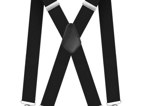 CNMTCCO Bretelle uomo 3,5 cm con 4 clip in metallo antiscivolo