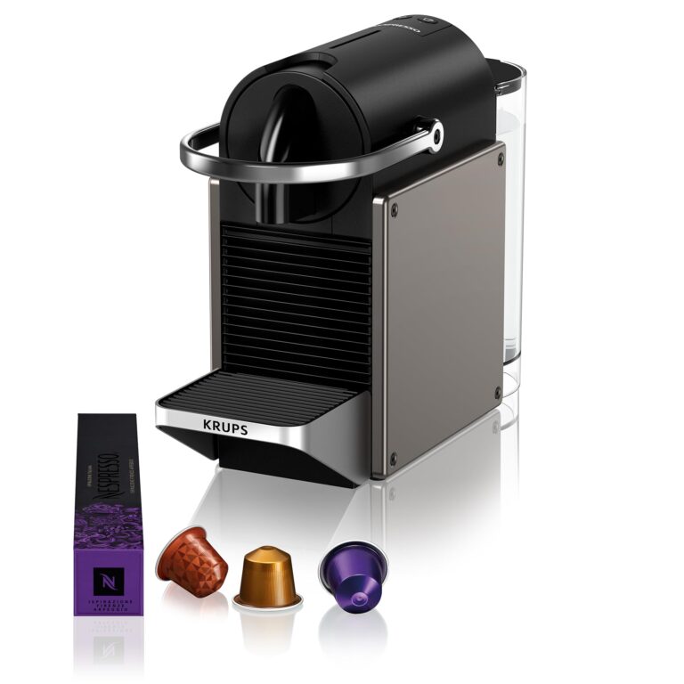 Krups XN306TK Nespresso Pixie Titan, Macchina per caffè Espresso, Ricette Programmabili, 2 Lunghezze, Spegnimento Automati...