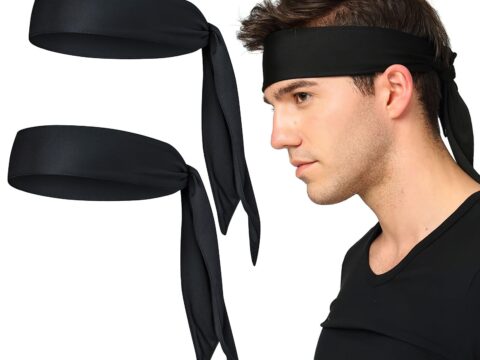 TNSLAND Fascia sportiva antistrappo unisex per capelli e fronte, 2 pezzi