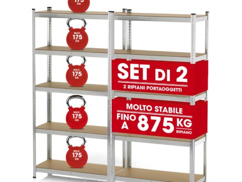 EASYmaxx Scaffale metallico per carichi pesanti 180x90x40 cm