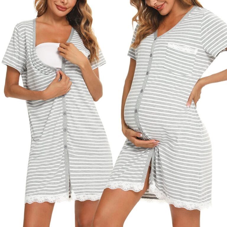 Uniexcosm Camicia da Notte Parto in Cotone, Scollo a V