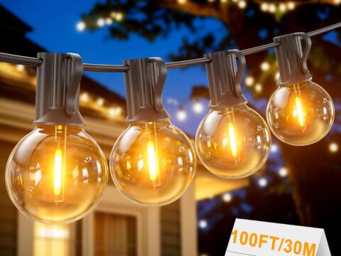 LONIUTO Catena Luminosa Esterno 30M LED G40 – 50 Luci 2700K