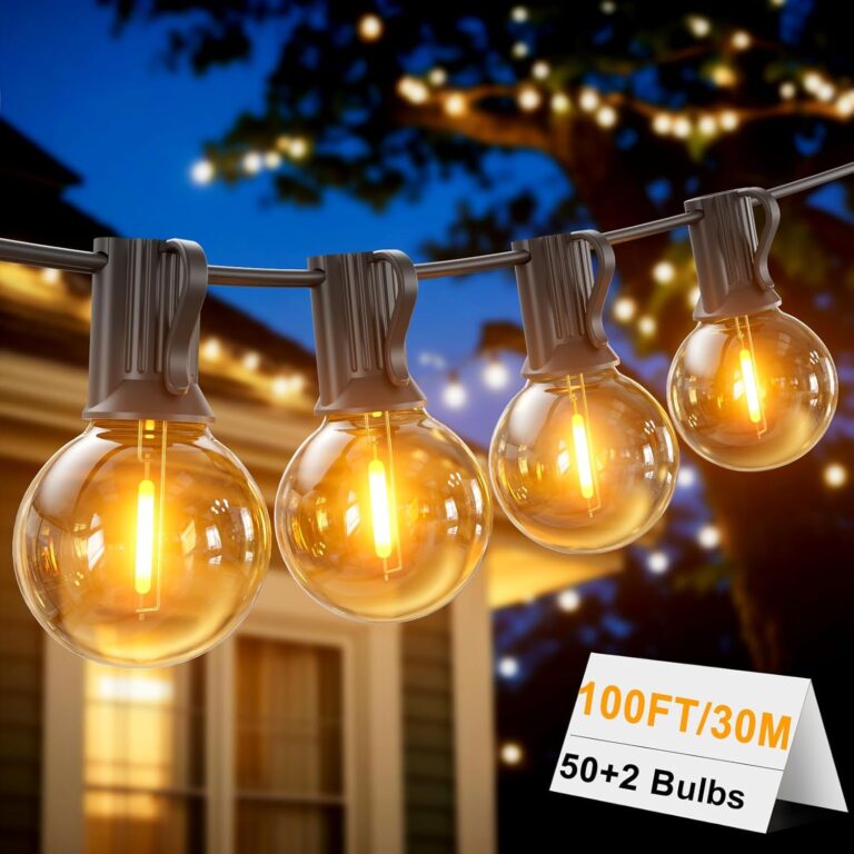 LONIUTO Catena Luminosa Esterno 30M LED G40 – 50 Luci 2700K
