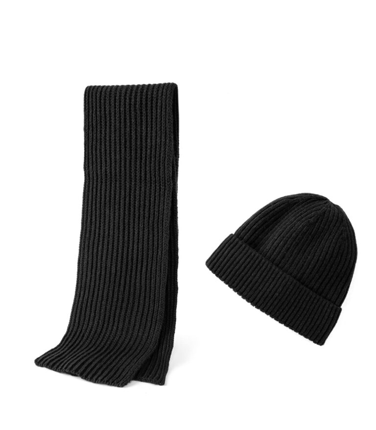 Embouro Set 2 Pezzi Beanie e Sciarpa in Lana Merino per Uomo e Donna