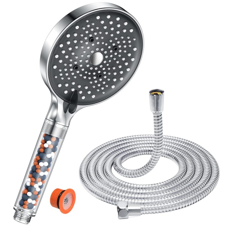 YEAUPE PRO Soffione Doccia con Tubo 1,6 m e 6 Getti Anticalcare