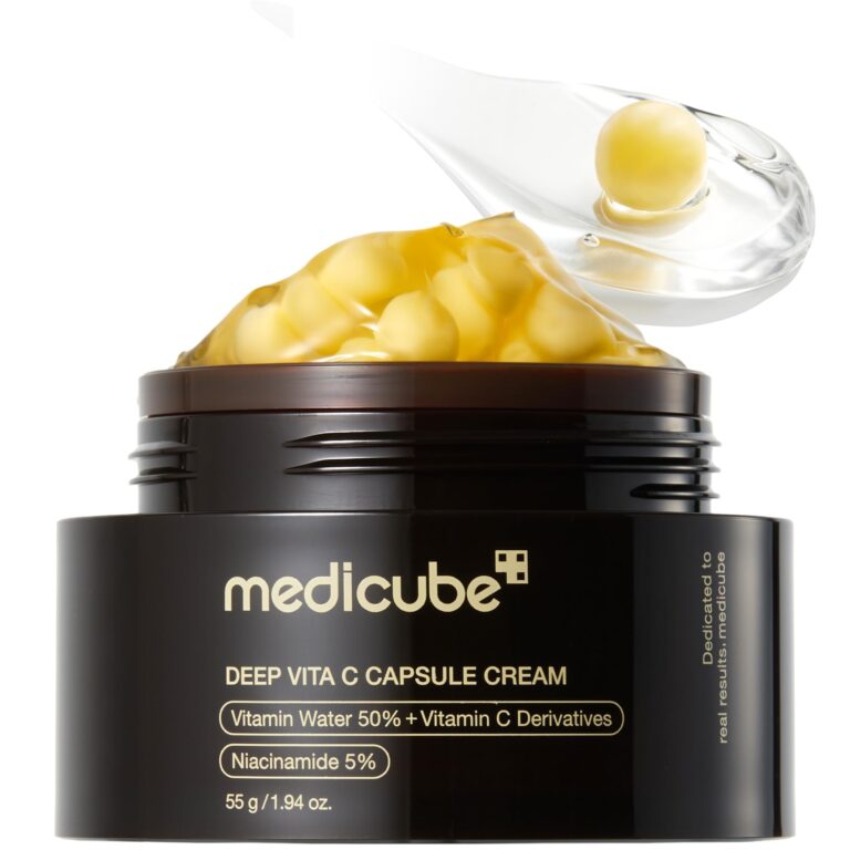 medicube Crema Idratante Per Il Viso Deep Vitamin C Golden Capsule, Liposomi, Per Rughe, Skin Radiance, Gel Trasparente Pe...