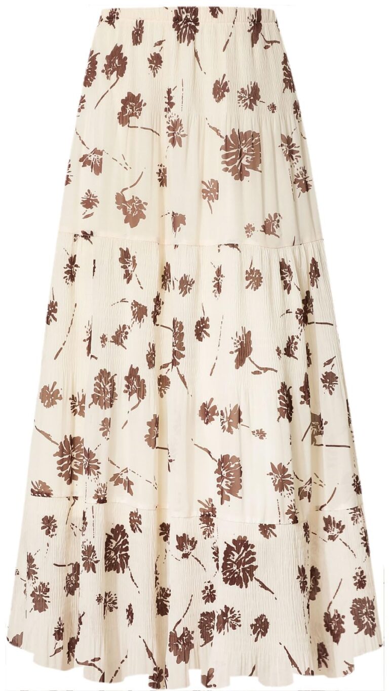 Genfien Gonna Lunga in Chiffon a Vita Alta Bohemien