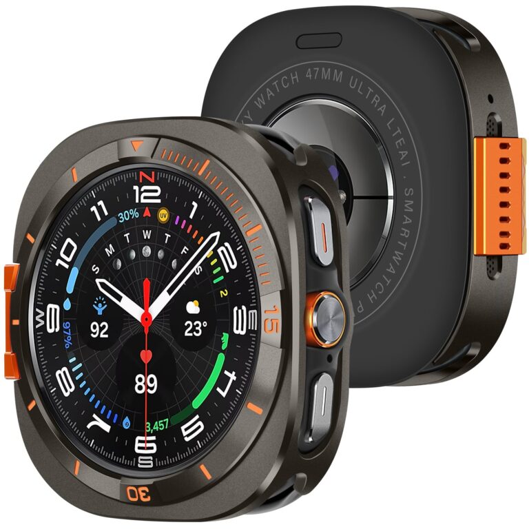 Amizee Metallo Cover Compatibile con Samsung Galaxy Watch Ultra (2025/2024) 47mm con Indietro Cop...