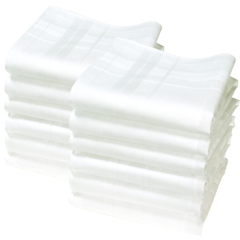 Fazzoletti di stoffa Camille in cotone bianco 35x35 cm