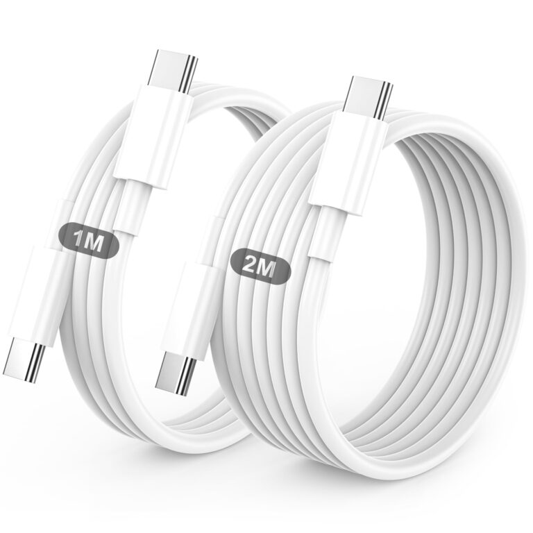 Cavo USB-C to USB-C 60W – Set 2 pezzi (1 m + 2 m) ricarica rapida