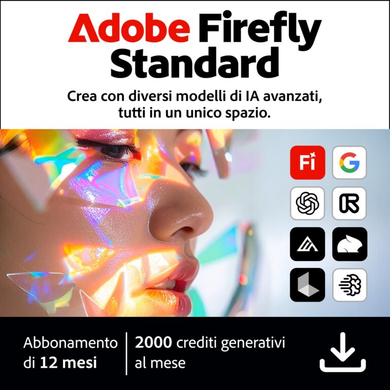 Adobe Firefly Standard – Abbonamento 12 mesi con 2000 crediti IA