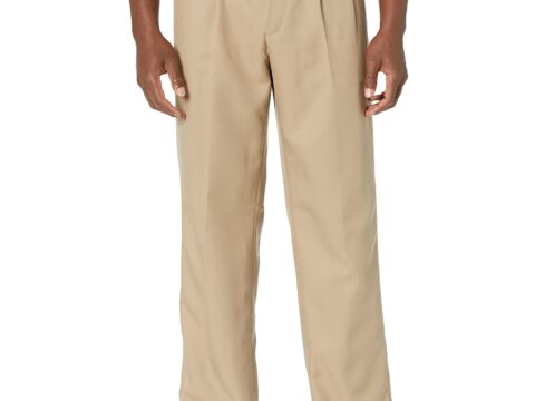 Amazon Essentials Pantaloni da Abito con Pinces e Vita Espandibile