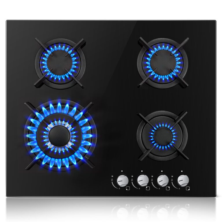TopStrong Piano Cottura a Gas 4 Fuochi, Vetro da Incasso 8060W