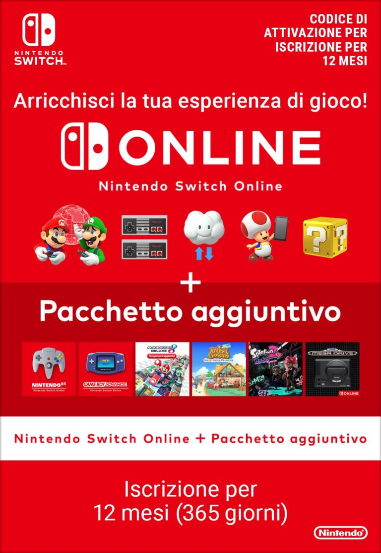 Nintendo Switch Online + Pacchetto Aggiuntivo - Iscrizione Individuale (codice download)
