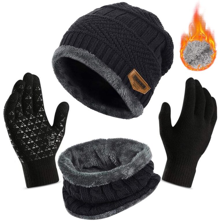 TYXHXTF Set Invernale Berretto Sciarpa Guanti Touch Screen 3 pezzi