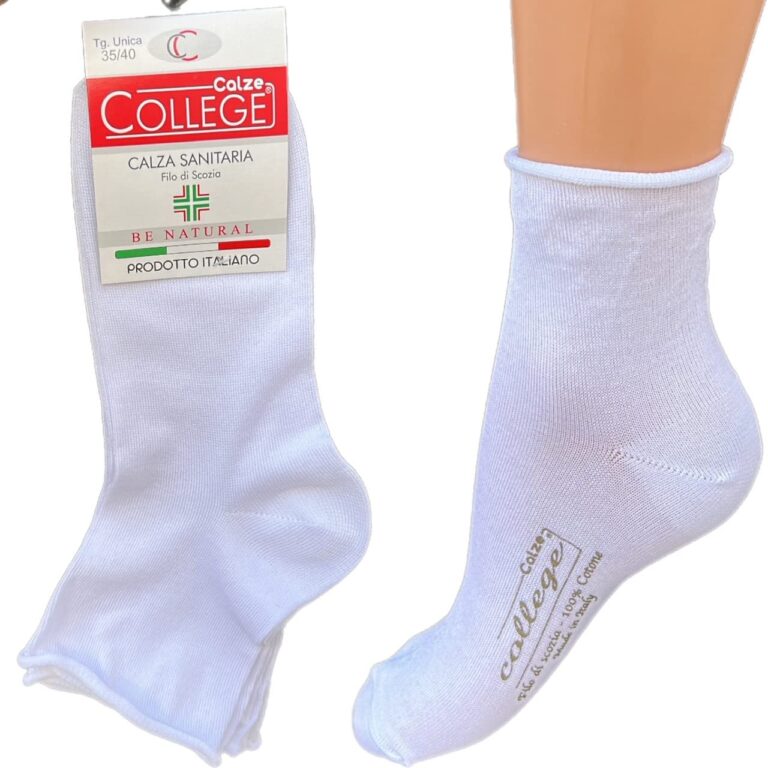 Calze College Donna in Cotone Filo di Scozia senza elastico, 6 paia