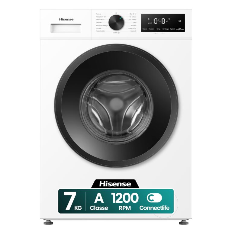 Hisense Lavatrice Slim 7 kg 1200 giri Display Touch Inverter