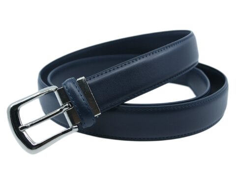 YEHMAN Cintura Classica in Pelle Bovina 3 cm con Ardiglione Argento – 120 cm