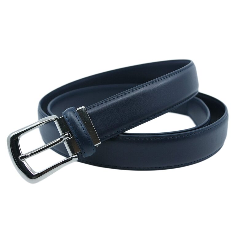 YEHMAN Cintura Classica in Pelle Bovina 3 cm con Ardiglione Argento – 120 cm