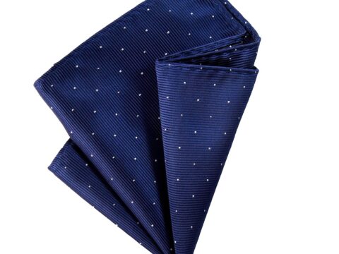 DonDon Fazzoletto da Taschino con Puntini Argento 25×25 cm