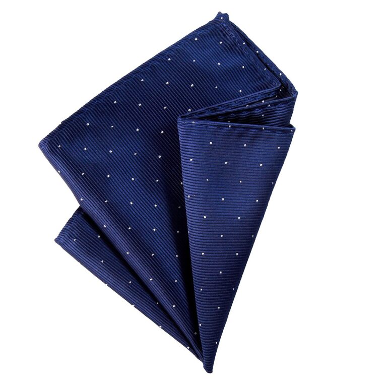 DonDon Fazzoletto da Taschino con Puntini Argento 25x25 cm