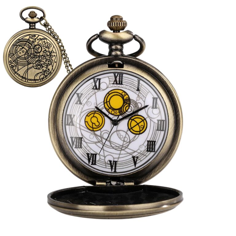 Cerioll Orologio da Tasca Vintage al Quarzo Tema Doctor Who con Catena