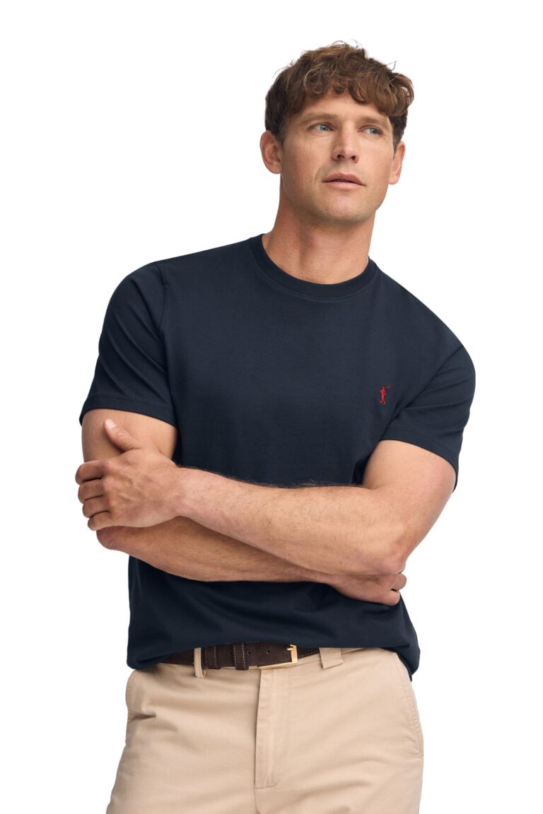 Polo Club T-Shirt Uomo Basic con Logo Ricamato in Cotone