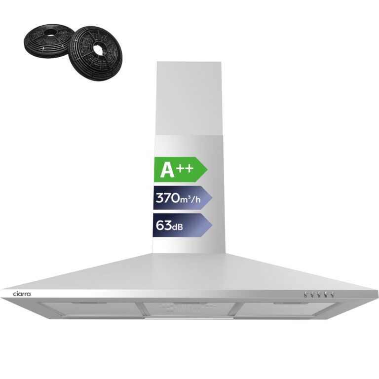 CIARRA ASS9201 Cappa Aspirante 90 cm in Acciaio Inox Classe A++