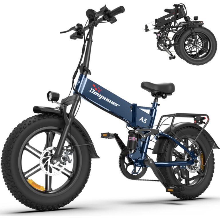 DEEPOWER A5 Bici Elettrica Pieghevole per Adulti, Batteria Estraibile 48V 15.6Ah, Autonomia 110KM, Motore Coppia 85 N·m, P...