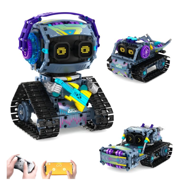 AoreSpty Robot Telecomandato 3-in-1 519 Pezzi – Robot, Bulldozer, Autocarro | Kit Robotica Bambin...