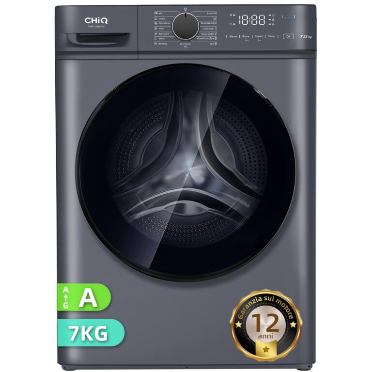 CHiQ CW07123863AX Lavatrice Slim 7 kg Classe A con Vapore