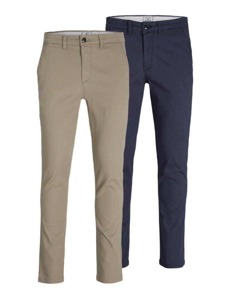Jack & Jones Pantaloni Chino Slim Fit, Confezione da 2