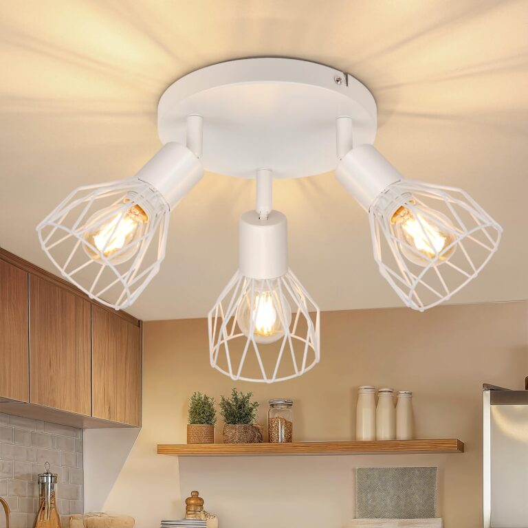 TaFiCo Faretto da Soffitto LED 3 Luci E14 - Lampada da Soffitto Soggiorno Rotonda Bianco - Plafoniera LED Faretto Cucina M...