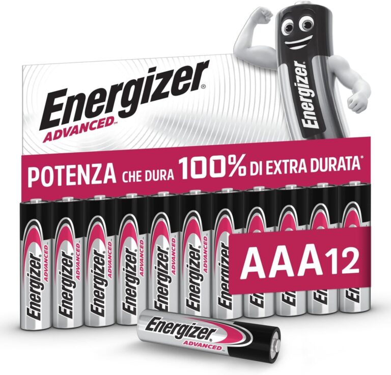 Energizer Advanced AAA Alcaline 1,5 V, confezione da 12