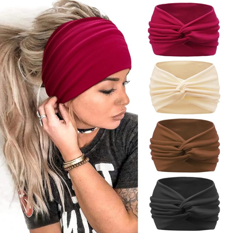 Kavya Fasce Capelli Donna 4 Pezzi Extra Large 7" per Yoga e Sport