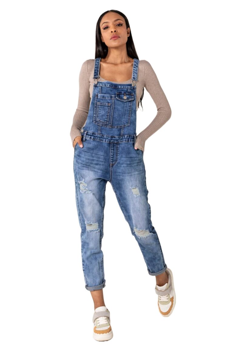 Nina Carter Salopette Donna in Denim Stile Vintage