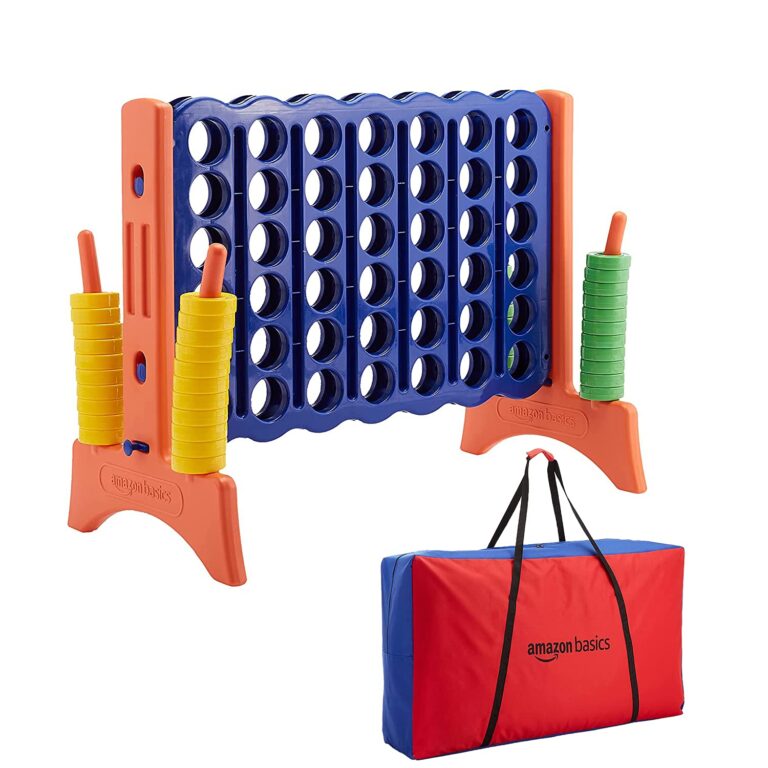 Amazon Basics Set del gioco Quattro di fila grande, in plastica, di alta qualità, senza BPA, per ...