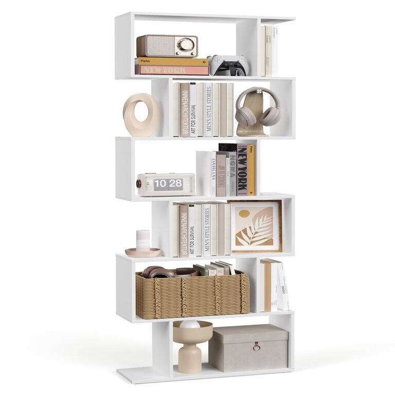 VASAGLE Scaffale a 6 Ripiani, Libreria, 24 x 70 x 191,6 cm, Divisorio per Stanza, Organizzatore a Cubi, Stile Moderno, per...