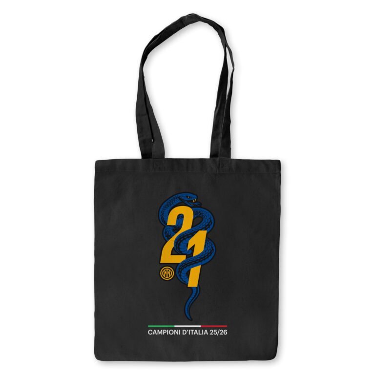Inter - Tote Bag Campioni d'Italia 2025/26, Borsa Celebrativo Scudetto, Prodotto Ufficiale