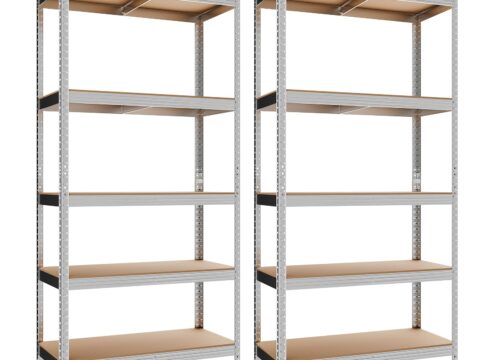 Confortil Set 2 Scaffali Metallo Garage 5 Ripiani Regolabili 875 kg