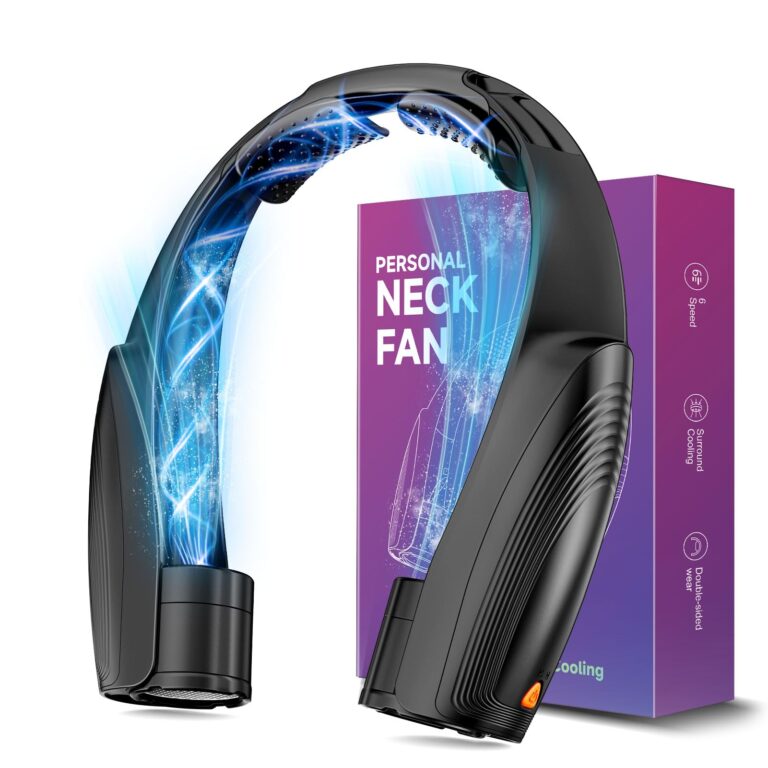 Slientspin Ventilatore da Collo 8000mAh – 6 Velocità Senza Lame