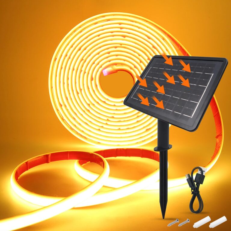 HEGEHE Striscia LED Solare 24V IP68 10 metri COB bianco caldo