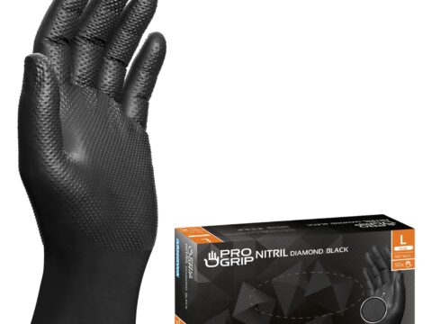 PROGRIP Guanti Nitrile Neri Extra Resistenti Monouso 50 pz Taglia L