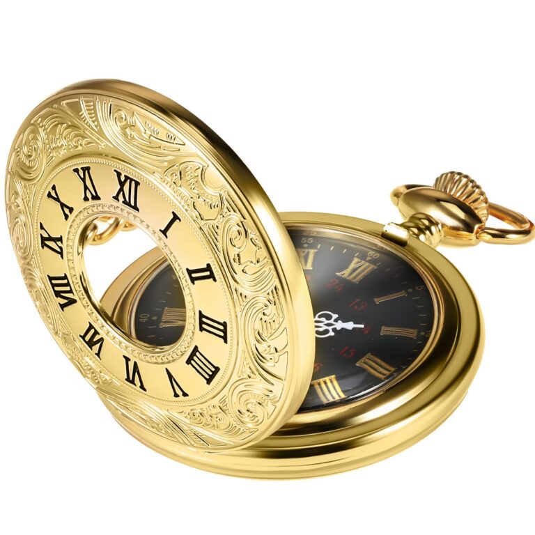 HICARER Orologio da Tasca Vintage Oro con Catena in Acciaio