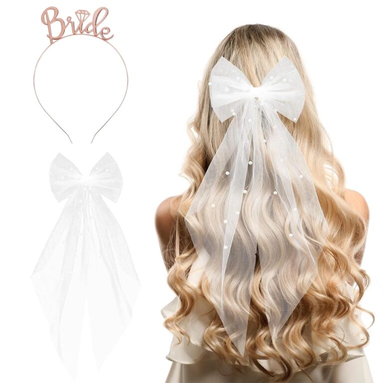 BAUCH Set Sposa: Velo con Perline e Tiara Oro Rosa