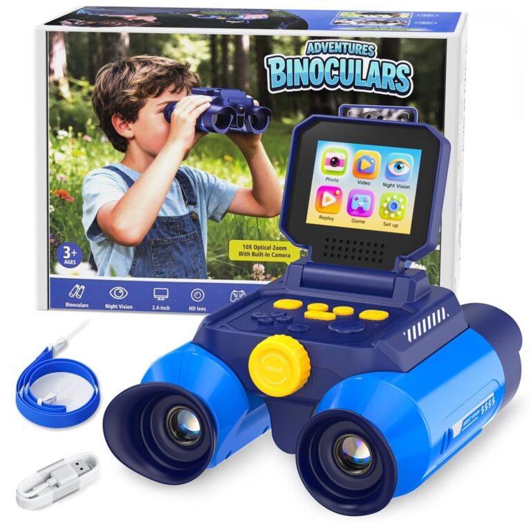 OAEBLLE Binocolo per Bambini con Zoom Ottico 10x e Fotocamera - Foto 48 MP e Video in 1080P, Visi...
