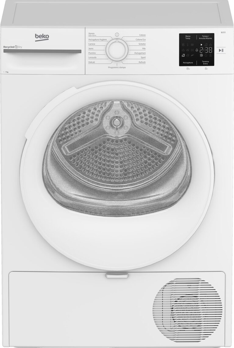 Beko BMT73EW Asciugatrice 7 kg Classe D con Steam Therapy e Display