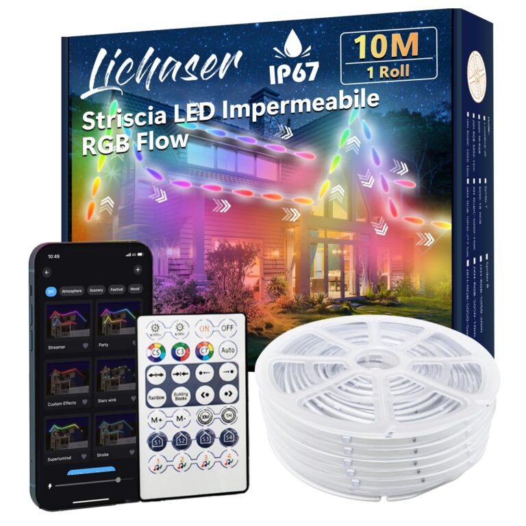 Lichaser Striscia LED Esterna IP67 RGB+IC con App Bluetooth